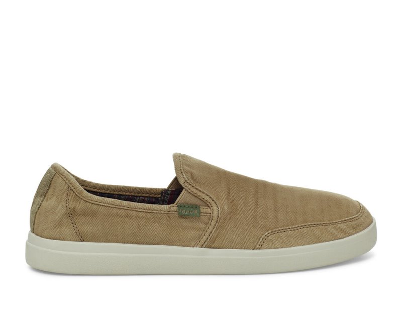 Chaussures Sanuk Vagabond Slip-On Sneaker Wash Vegan Homme - Kaki MFOLNB619